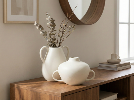 Nordic Loop Handles Ceramic Vase Duo