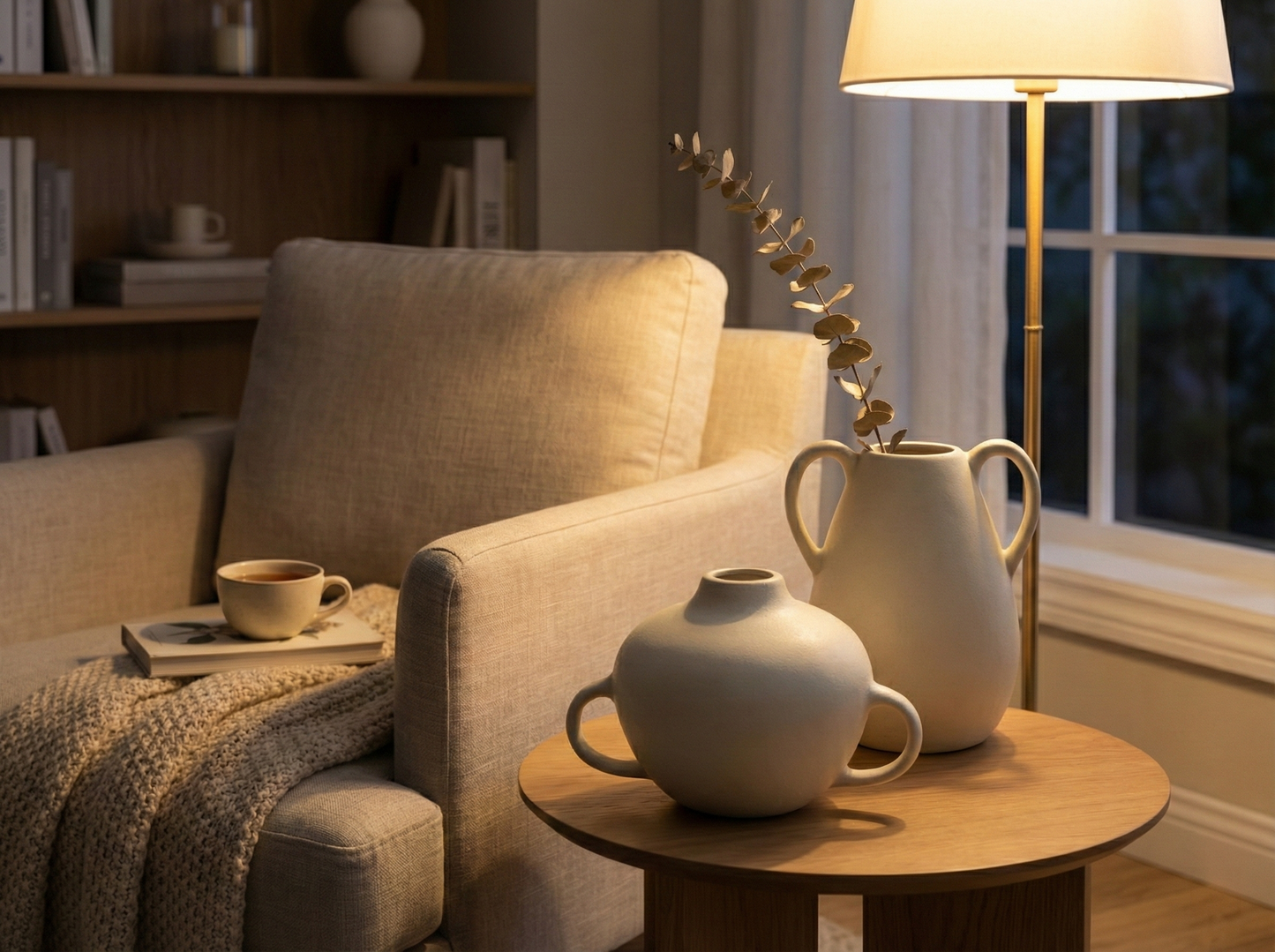 Nordic Loop Handles Ceramic Vase Duo