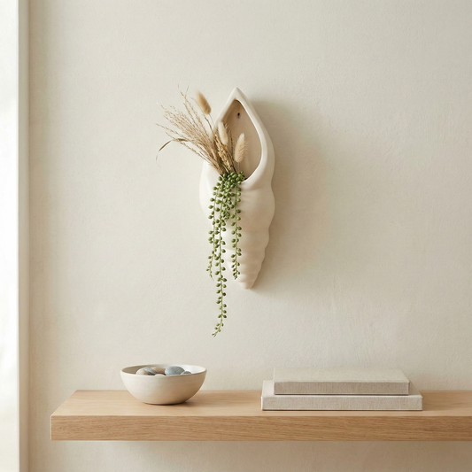 Coastal Shankh Ceramic Wall Planter