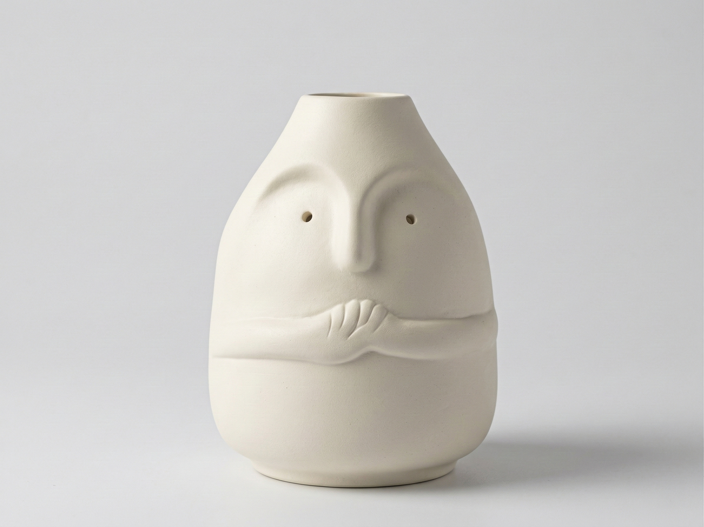 Serene Visage Ceramic Vase Trio