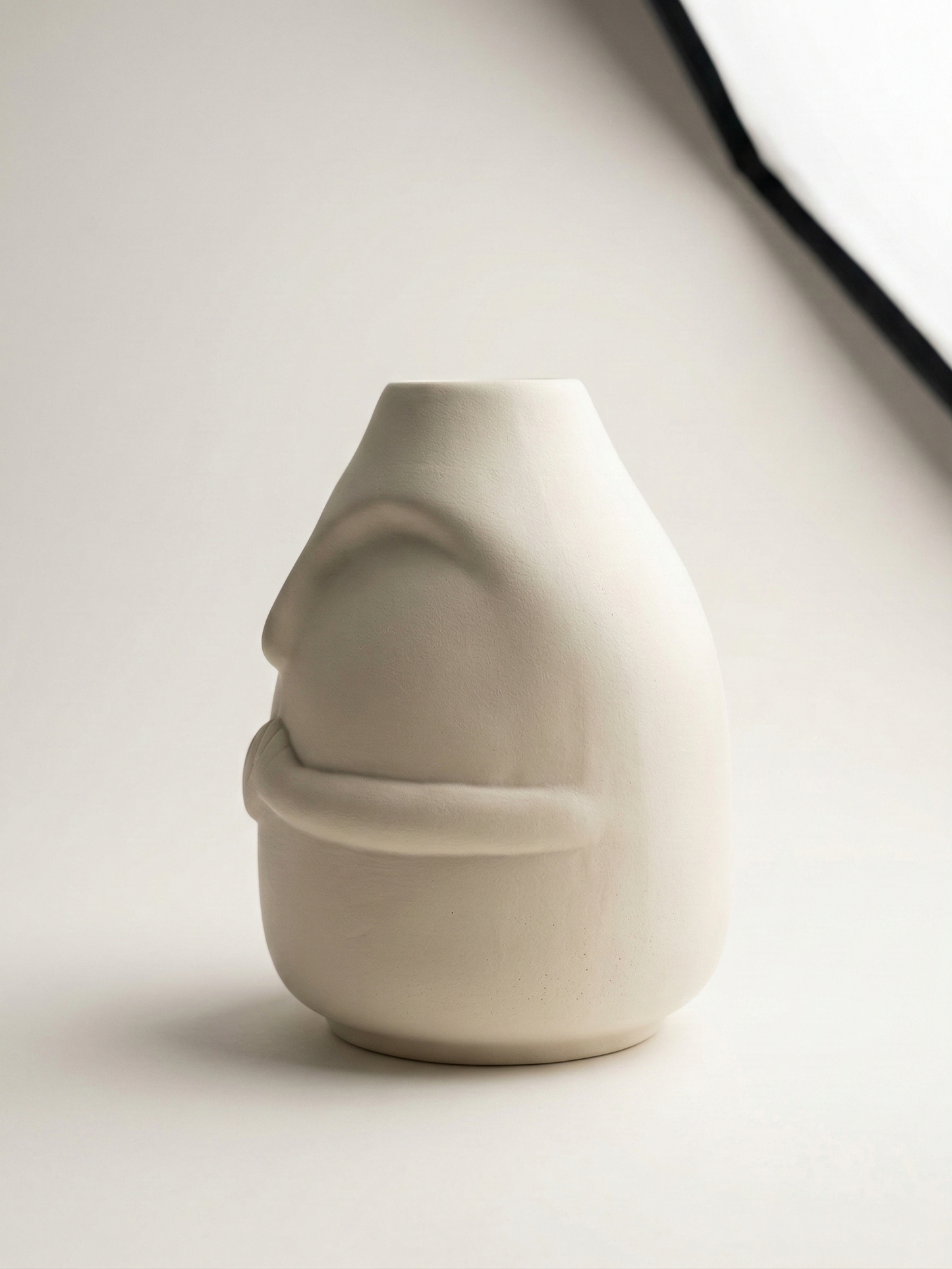 Serene Visage Ceramic Vase Trio