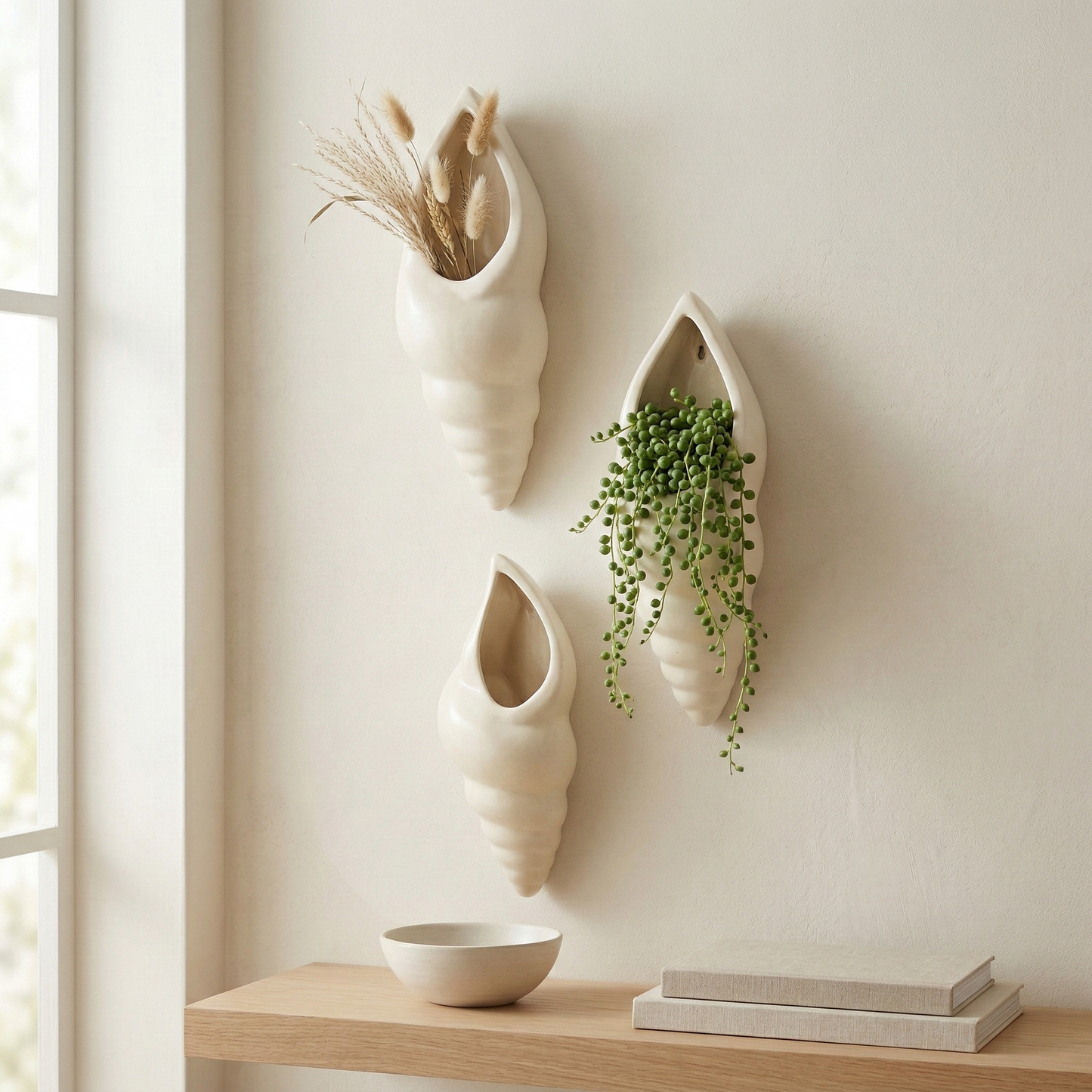 Coastal Shankh Ceramic Wall Planter