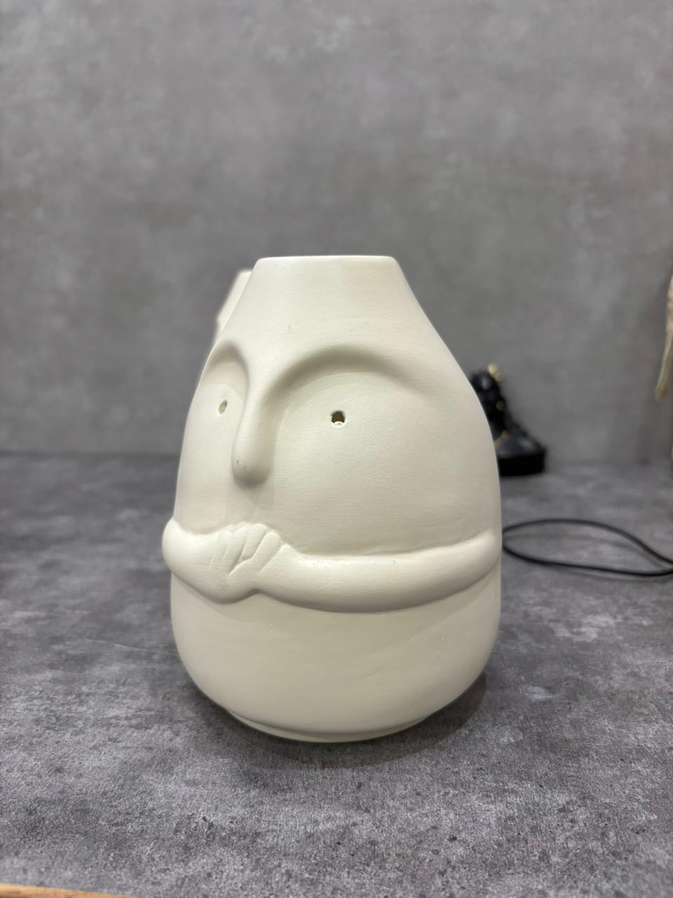 Serene Visage Ceramic Vase Trio