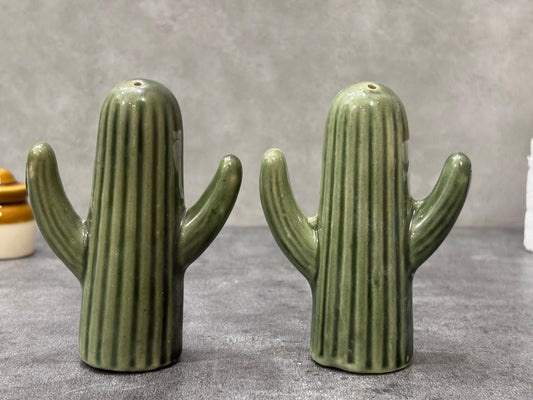 The "Lookin' Sharp" Ceramic Cactus Shaker Set
